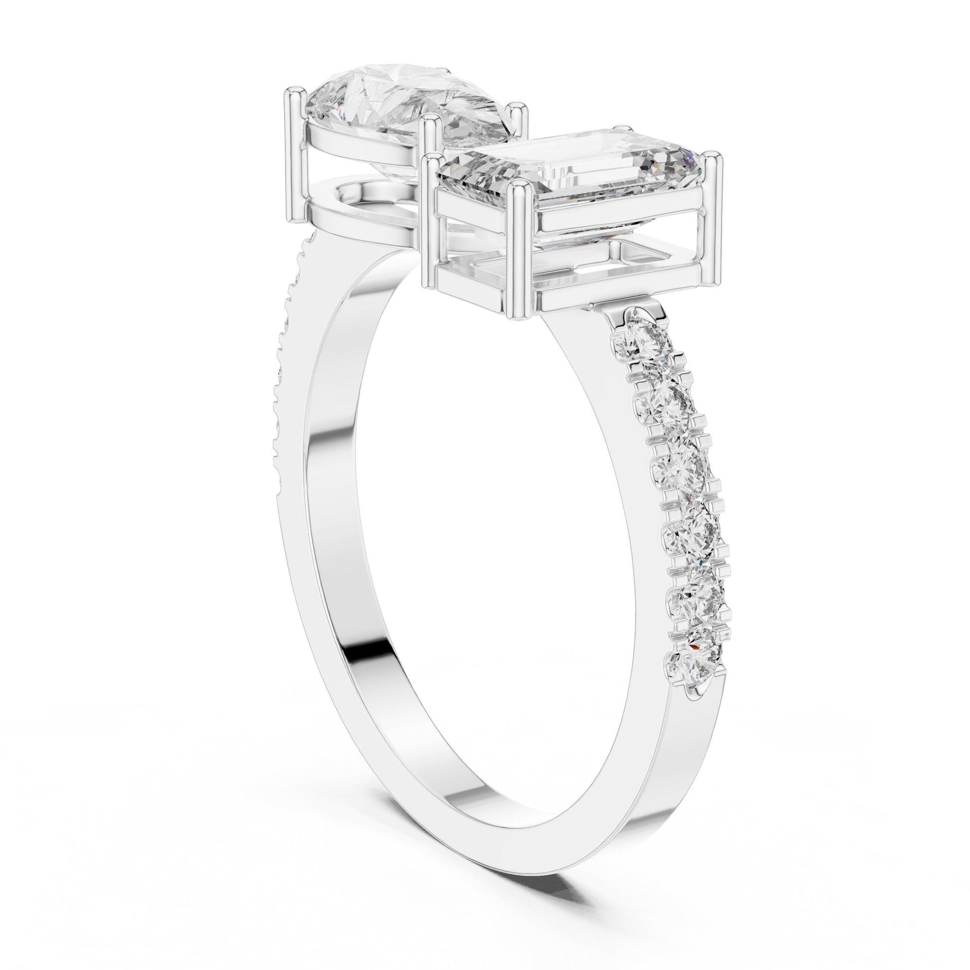 Mixed Shape Lab Grown Diamond Side Stone Ring