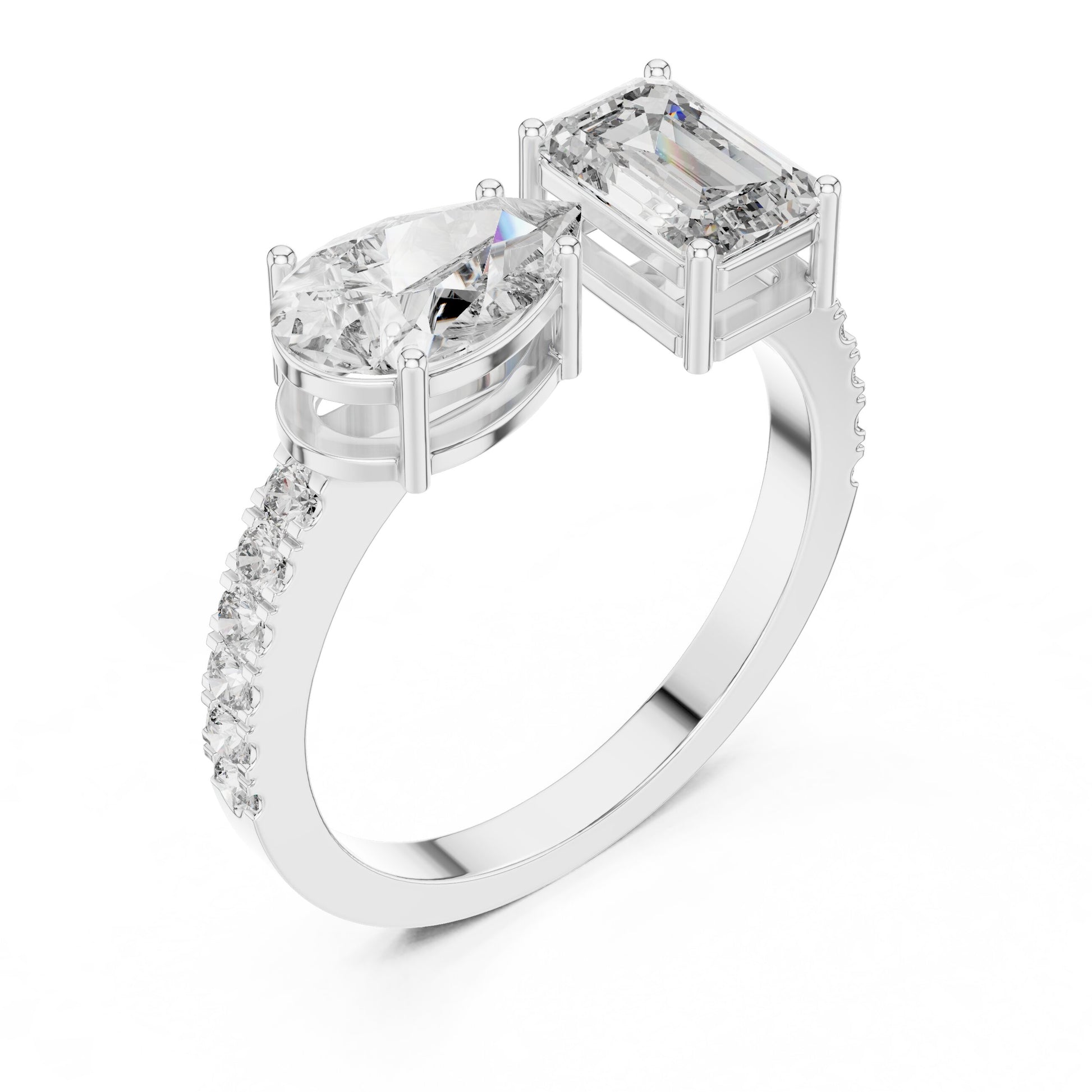 Mixed Shape Lab Grown Diamond Side Stone Ring