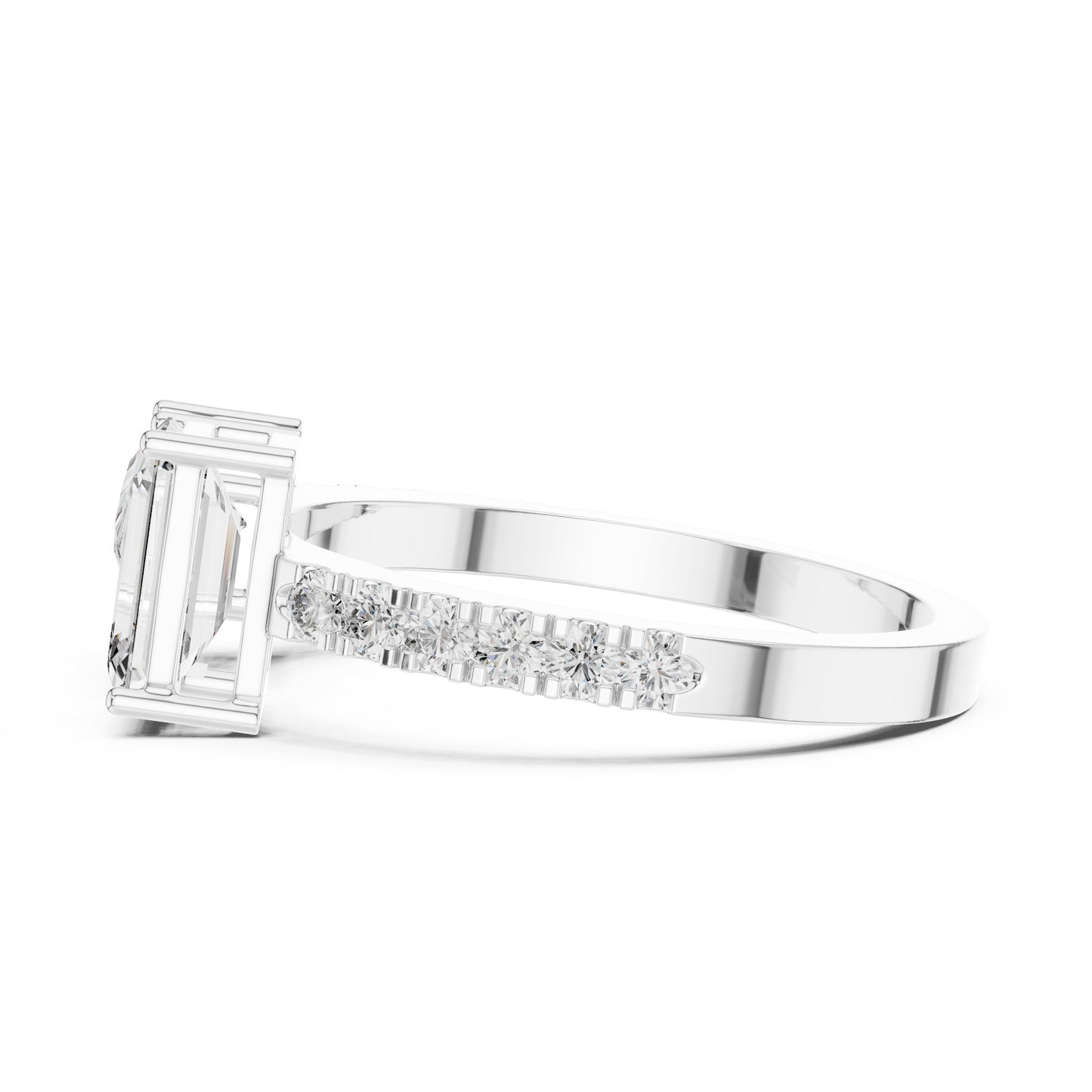 Mixed Shape Lab Grown Diamond Side Stone Ring