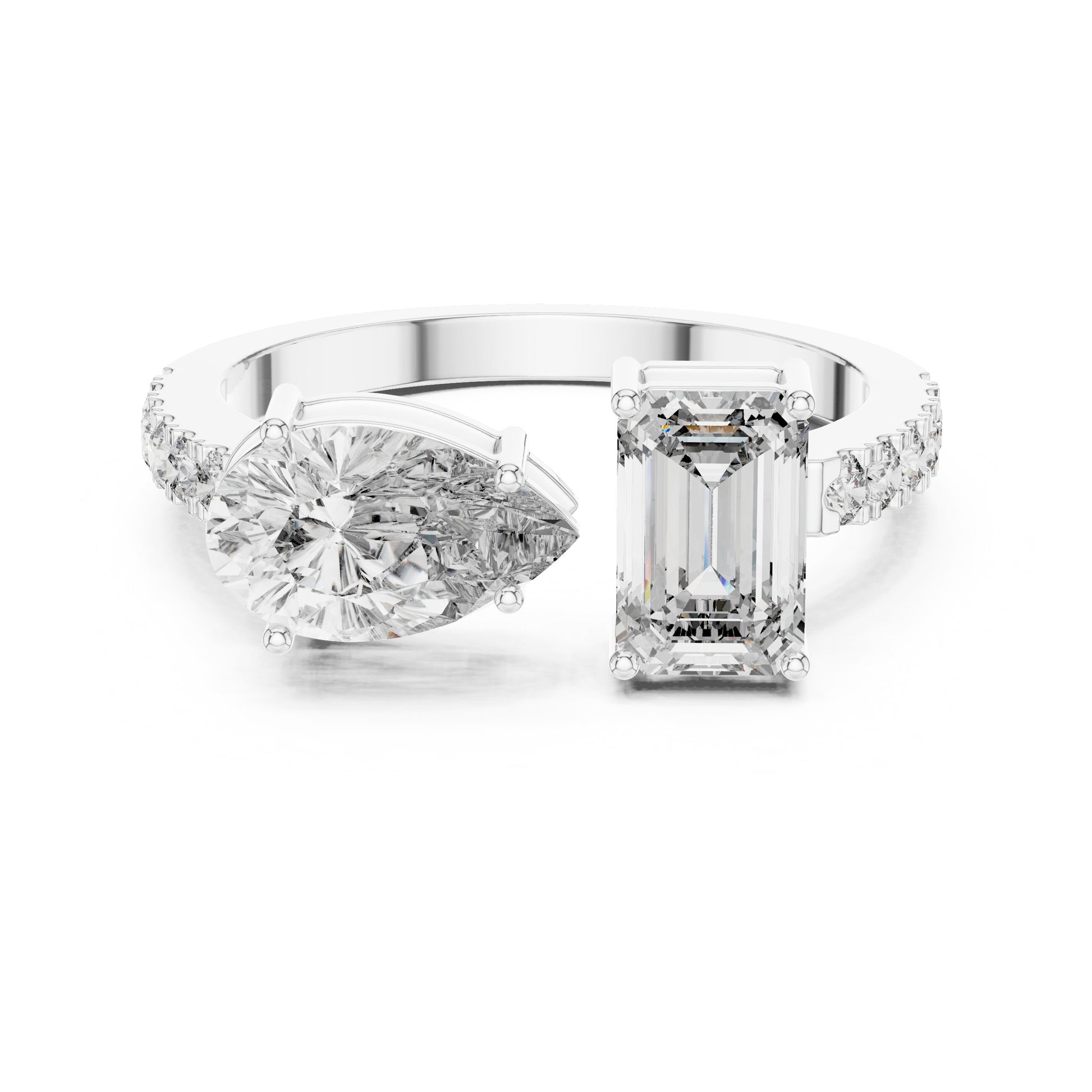 Mixed Shape Lab Grown Diamond Side Stone Ring