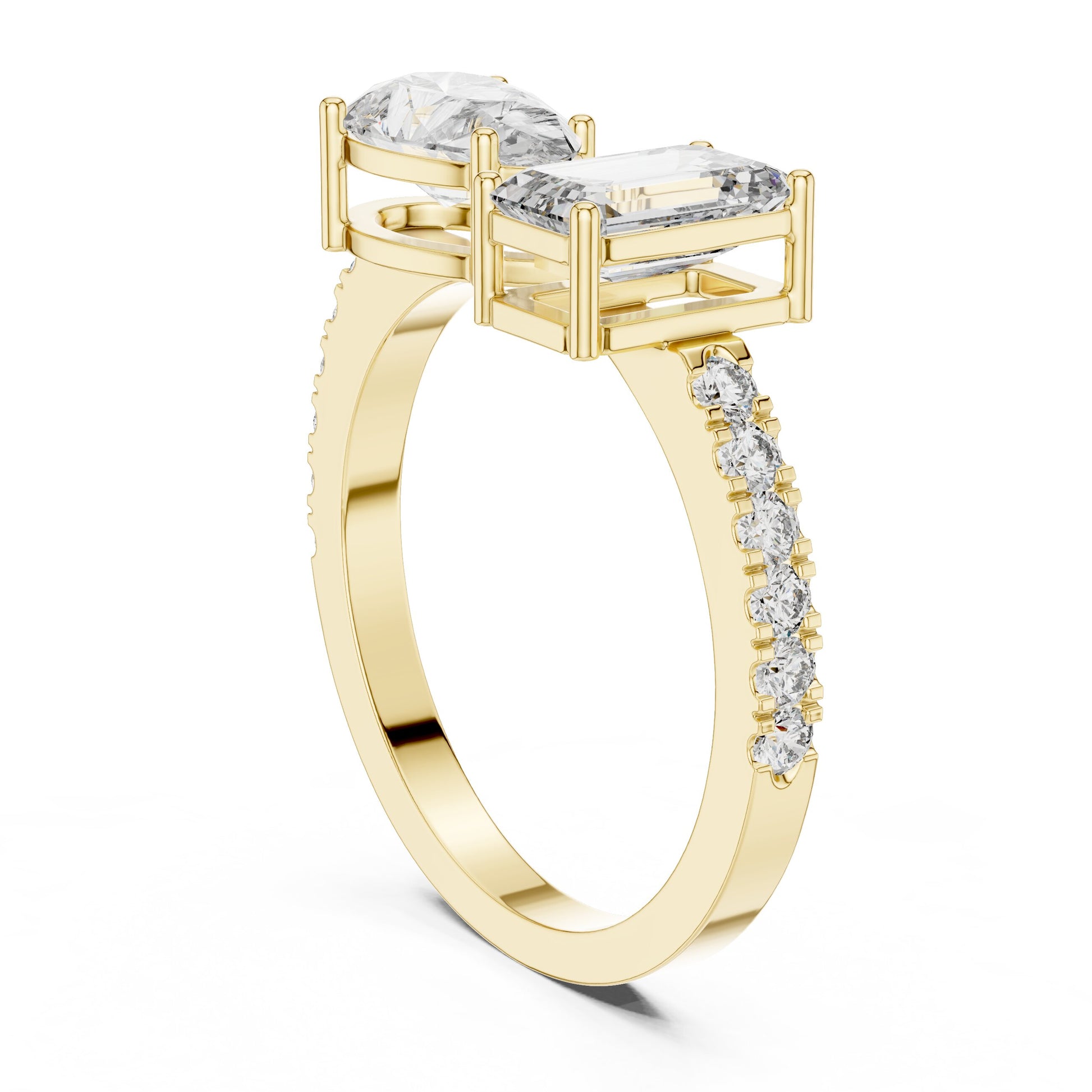 Mixed Shape Lab Grown Diamond Side Stone Ring