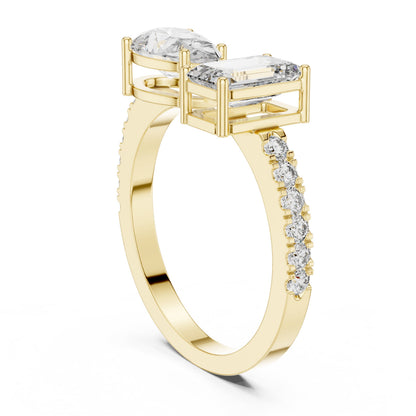 Mixed Shape Lab Grown Diamond Side Stone Ring