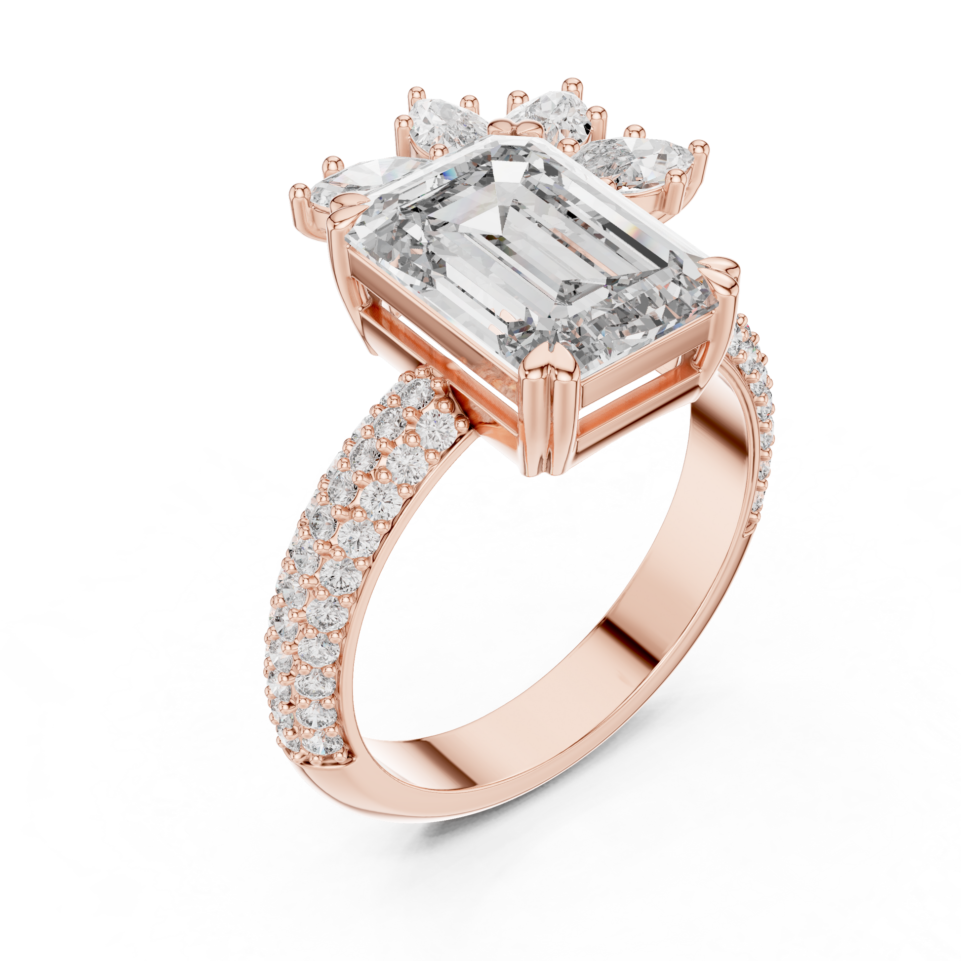 Mixed Shape Lab Grown Diamond Halo Ring
