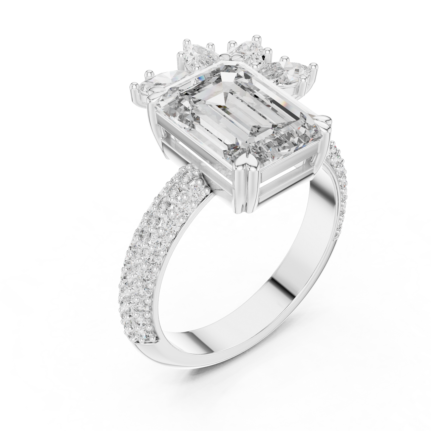 Mixed Shape Lab Grown Diamond Halo Ring
