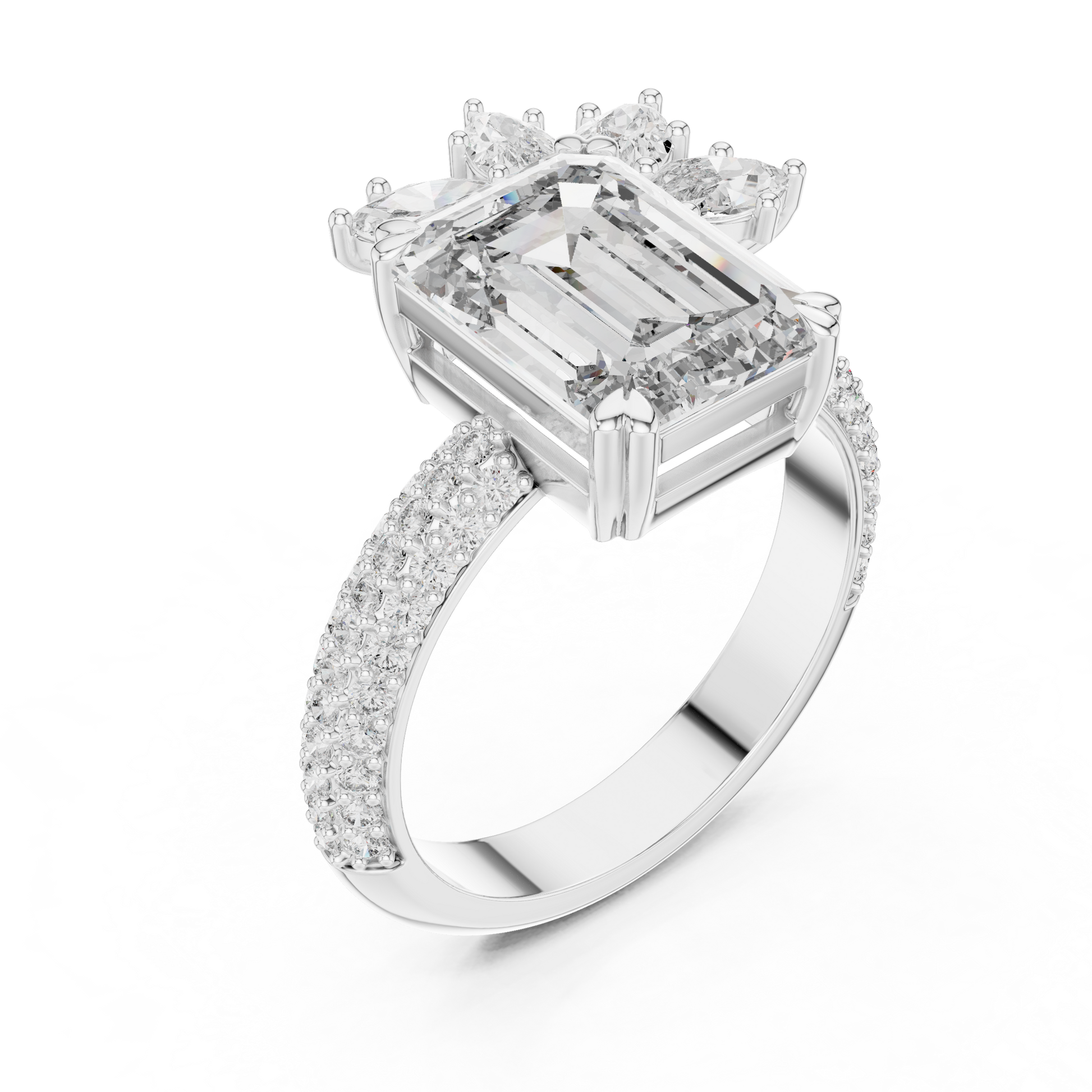 Mixed Shape Lab Grown Diamond Halo Ring