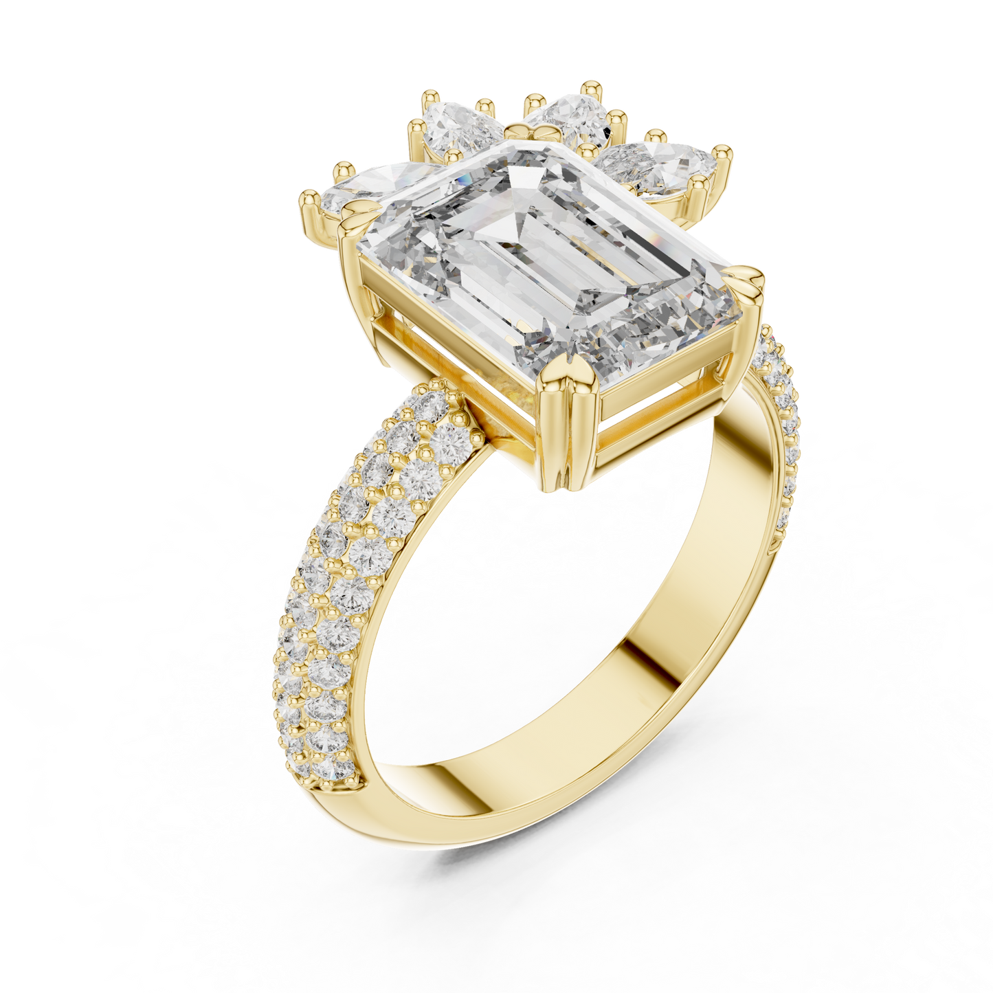 Mixed Shape Lab Grown Diamond Halo Ring