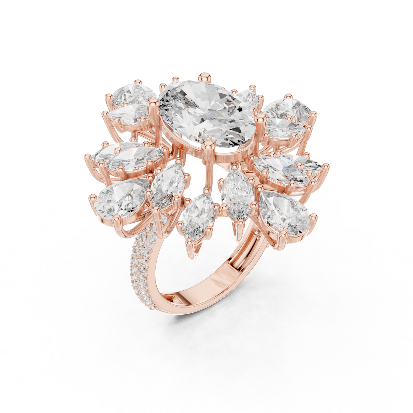 Mixed Shape Lab Grown Diamond Halo Ring