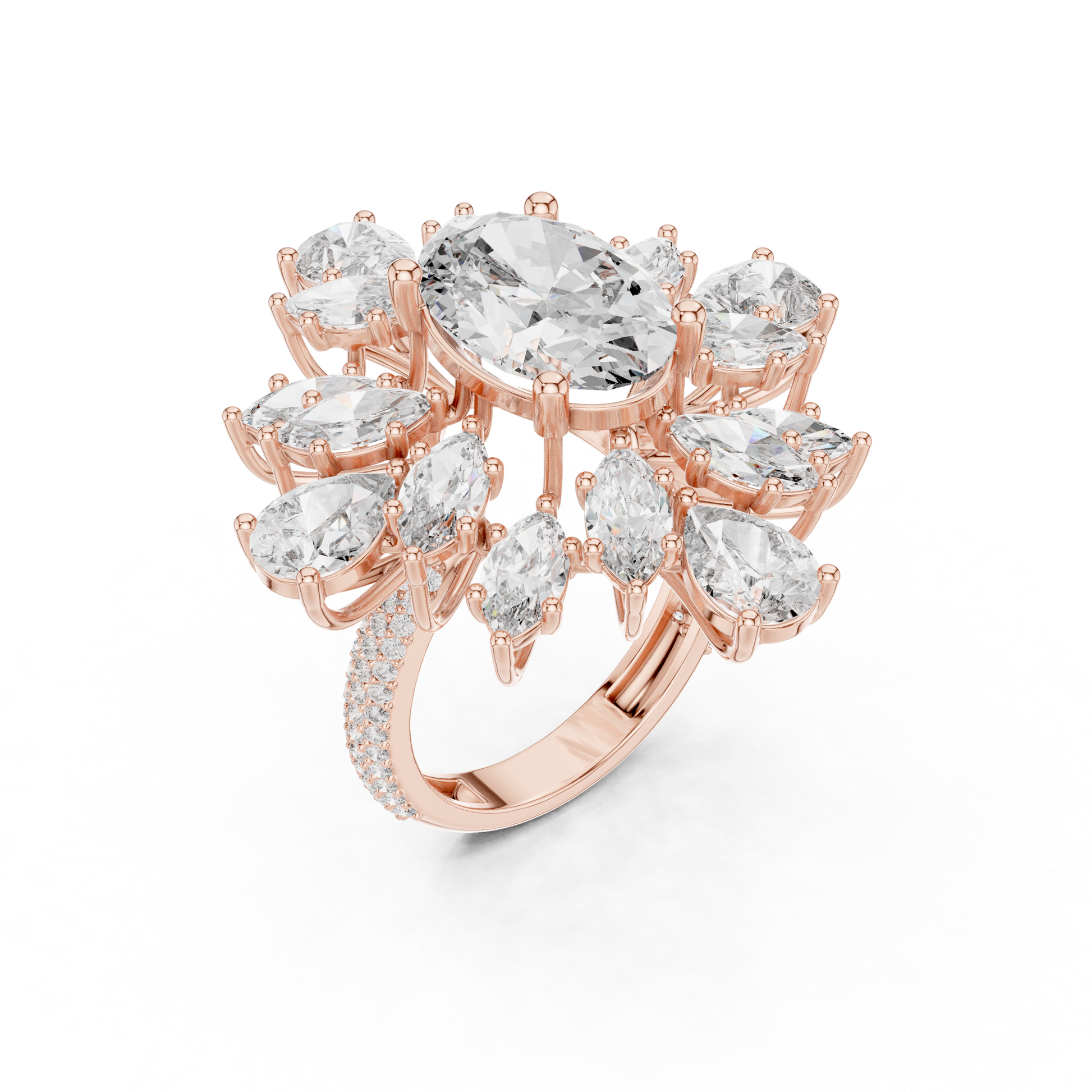 Mixed Shape Lab Grown Diamond Halo Ring