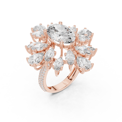 Mixed Shape Lab Grown Diamond Halo Ring