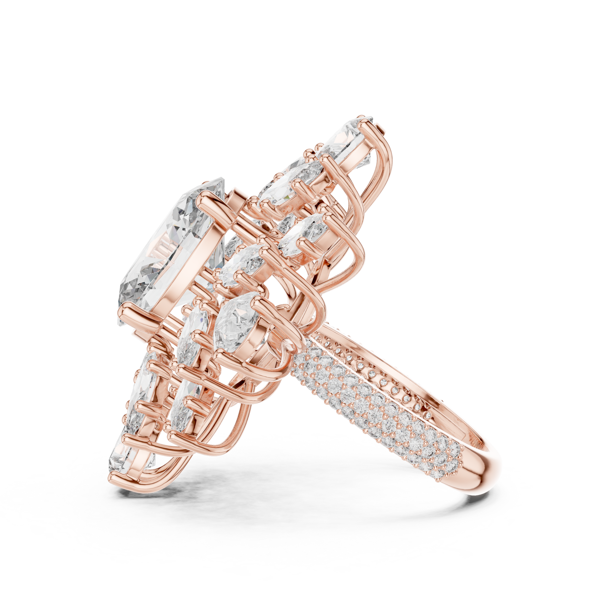 Mixed Shape Lab Grown Diamond Halo Ring