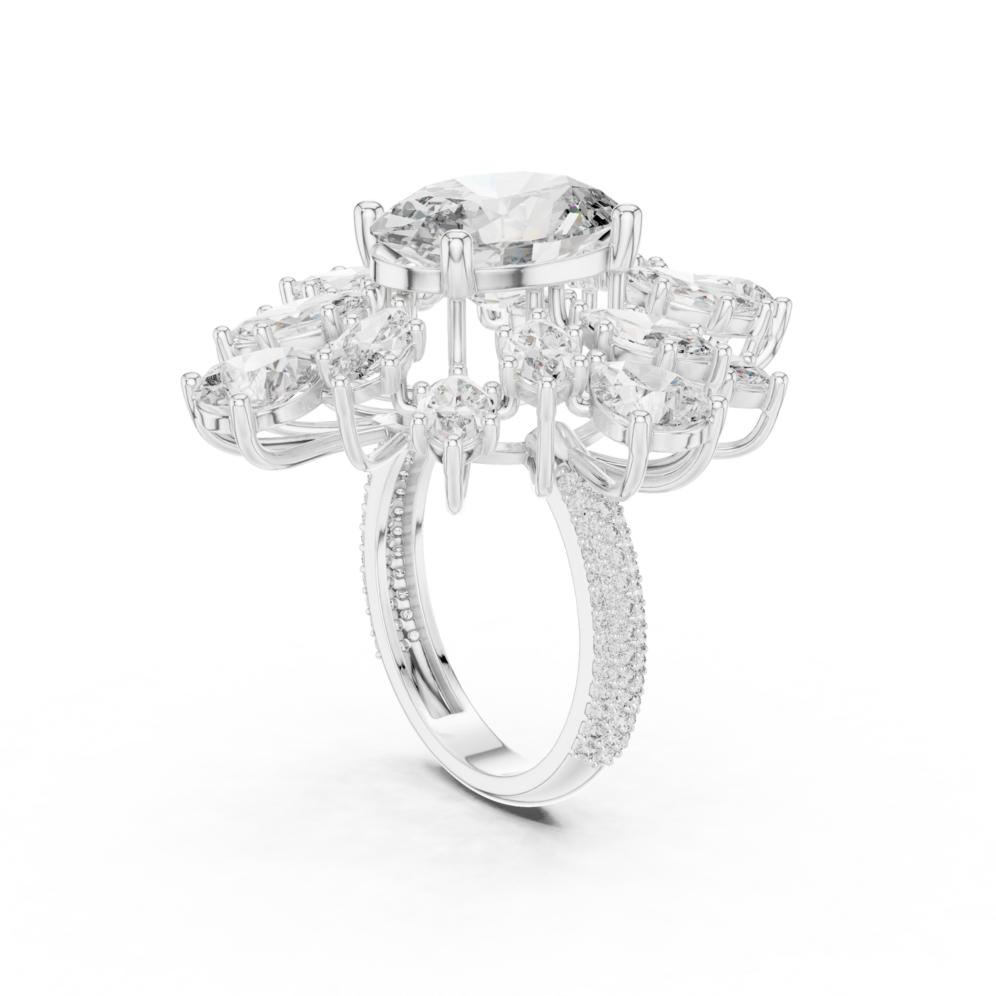 Mixed Shape Lab Grown Diamond Halo Ring