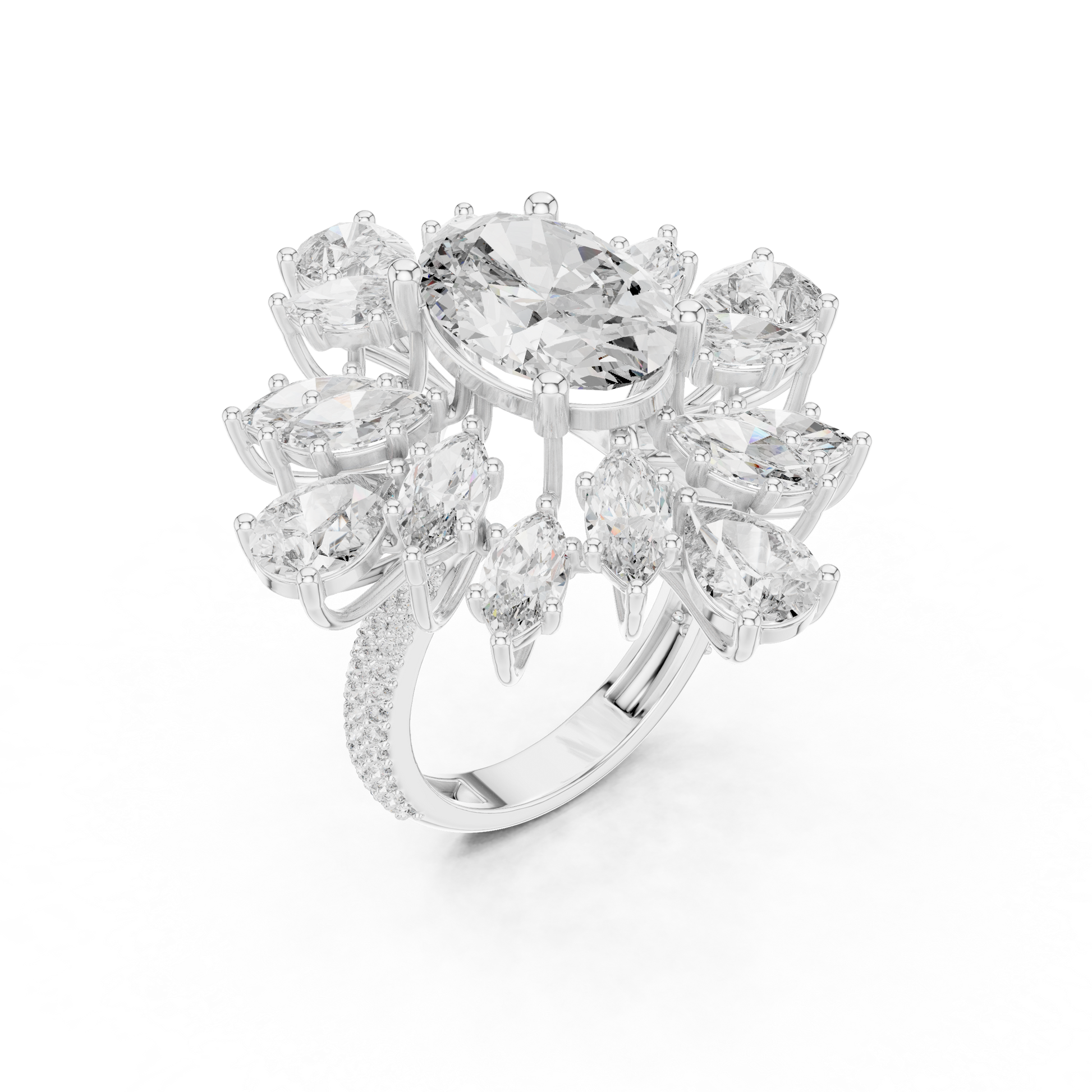 Mixed Shape Lab Grown Diamond Halo Ring