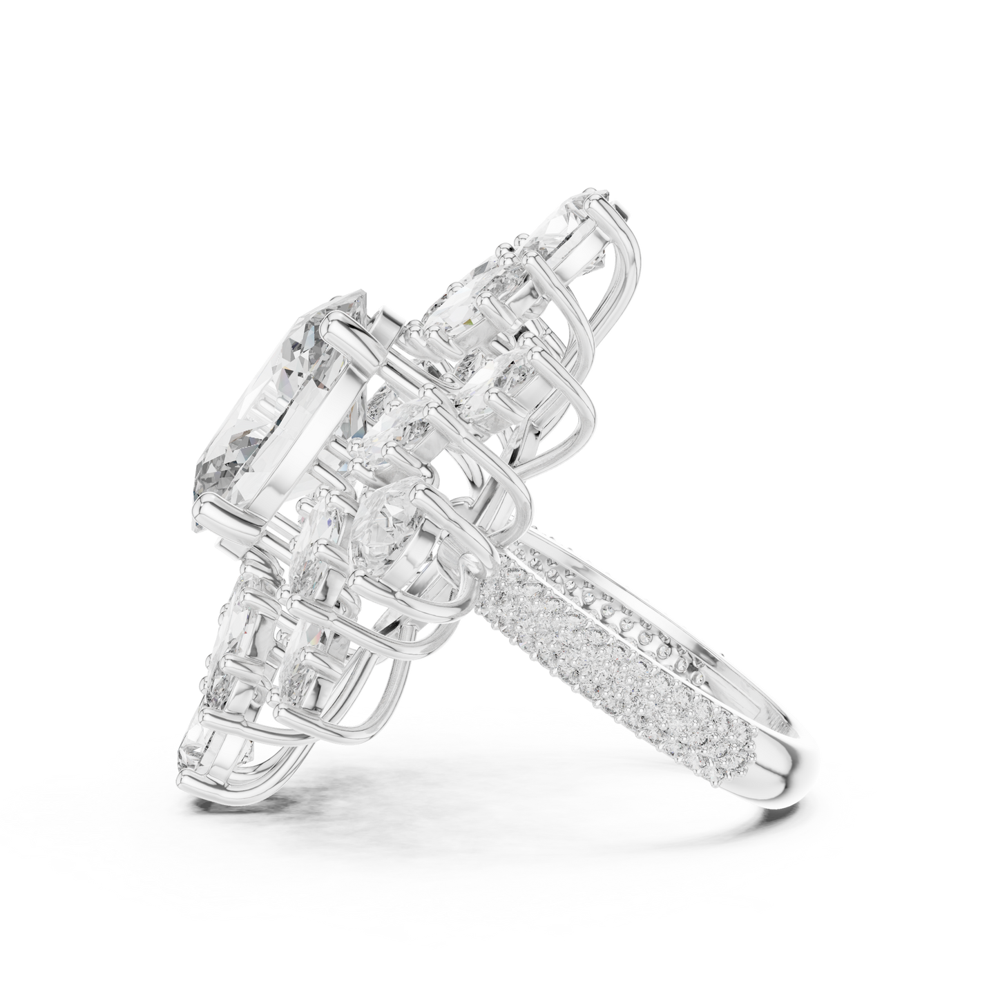 Mixed Shape Lab Grown Diamond Halo Ring