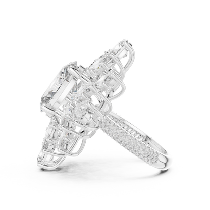 Mixed Shape Lab Grown Diamond Halo Ring