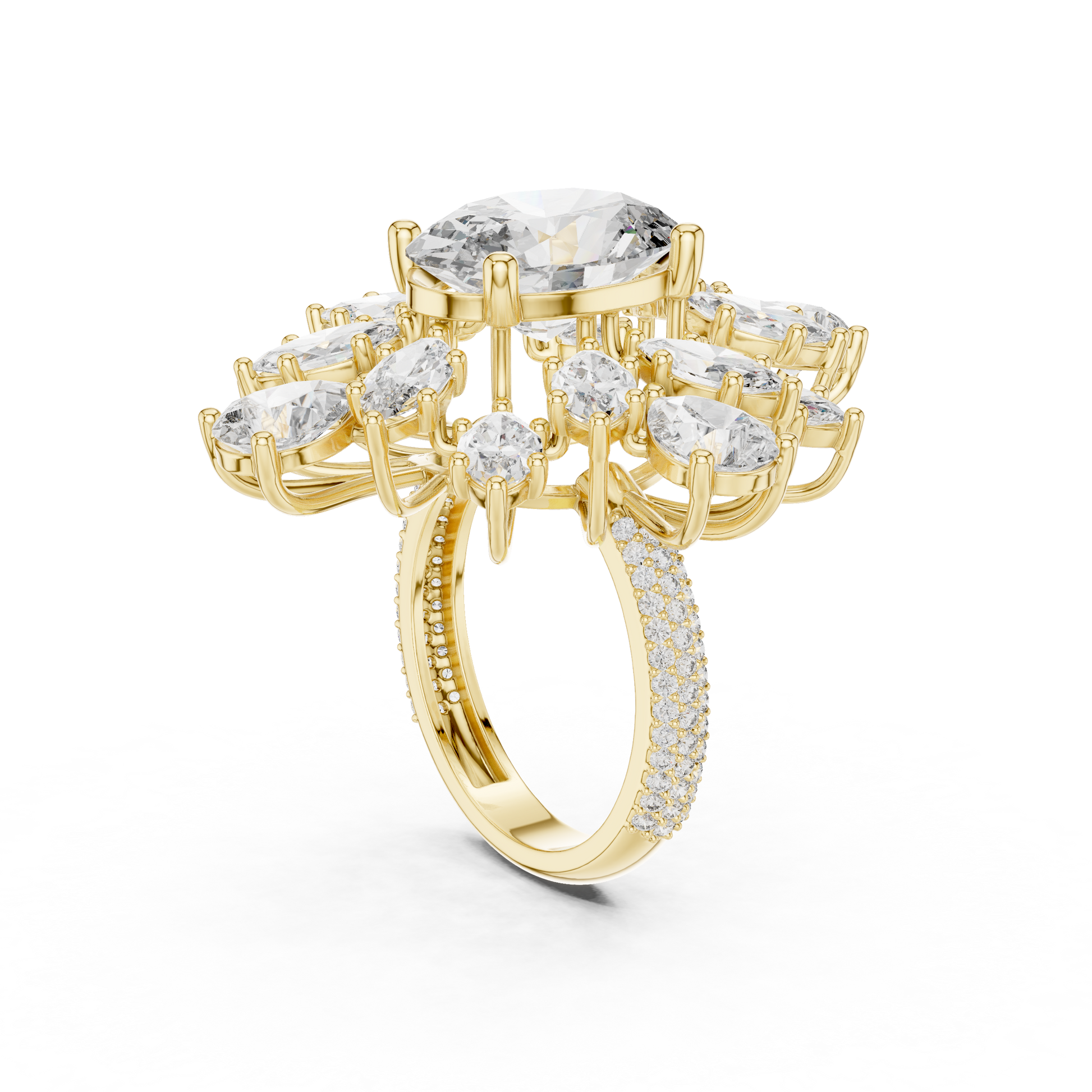 Mixed Shape Lab Grown Diamond Halo Ring