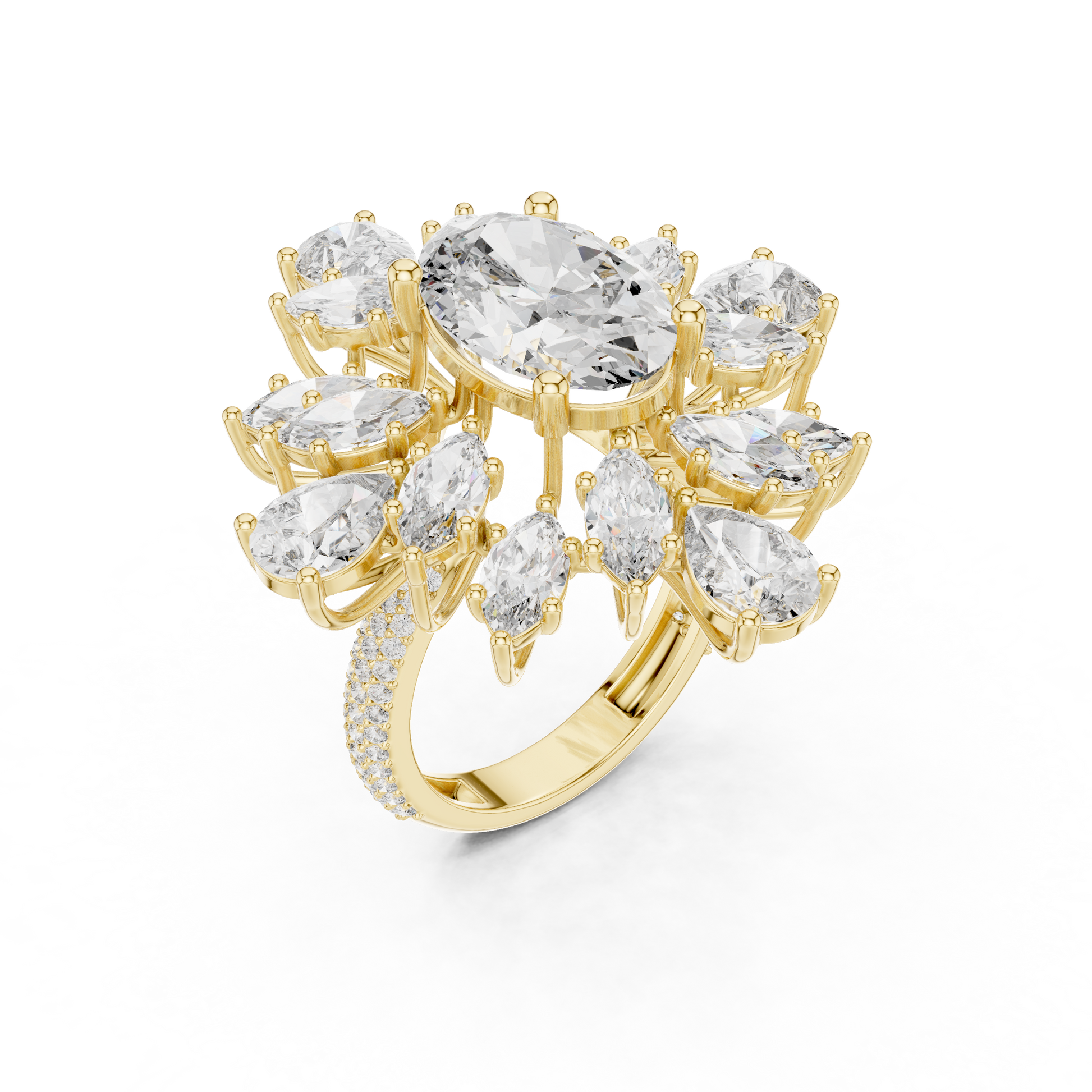 Mixed Shape Lab Grown Diamond Halo Ring