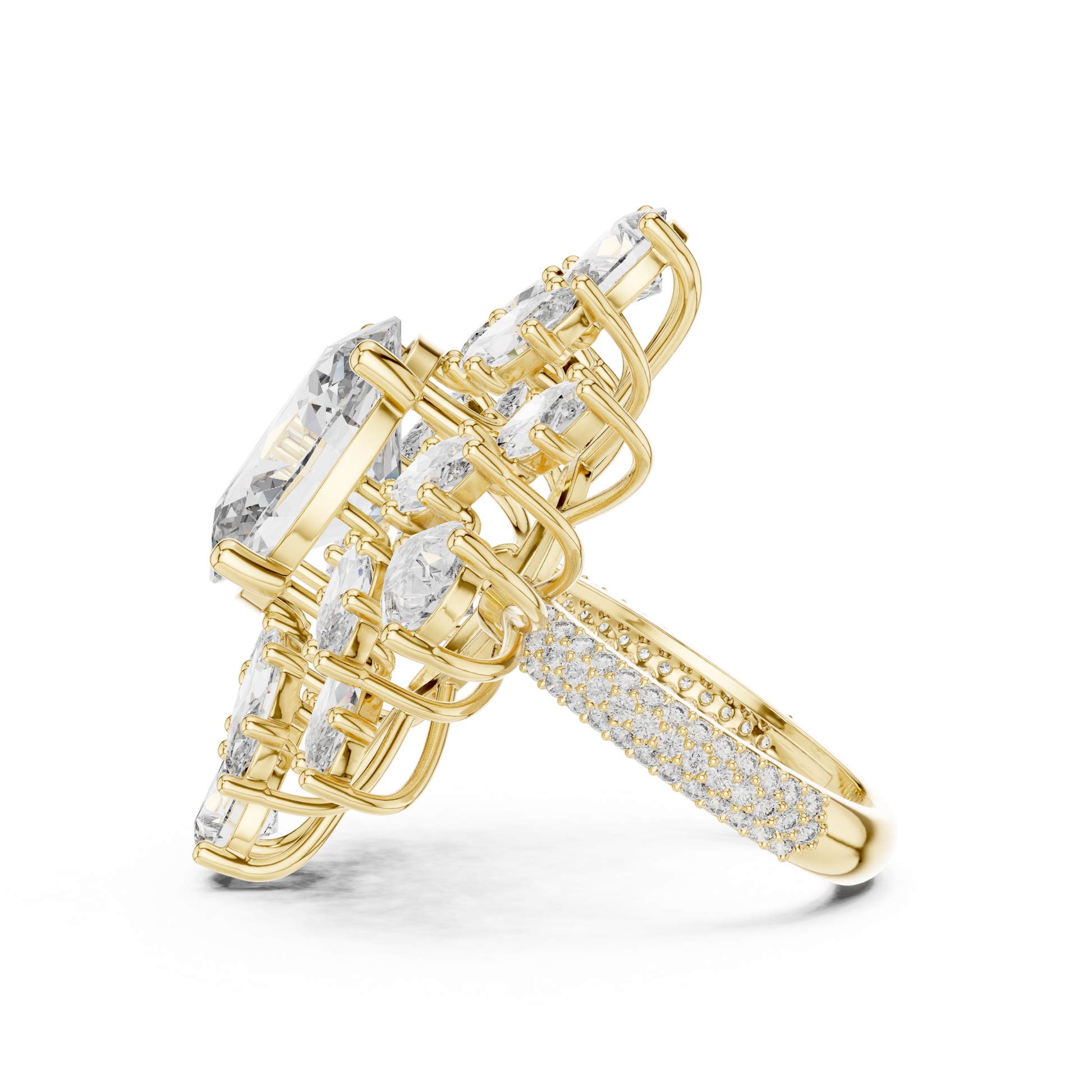 Mixed Shape Lab Grown Diamond Halo Ring