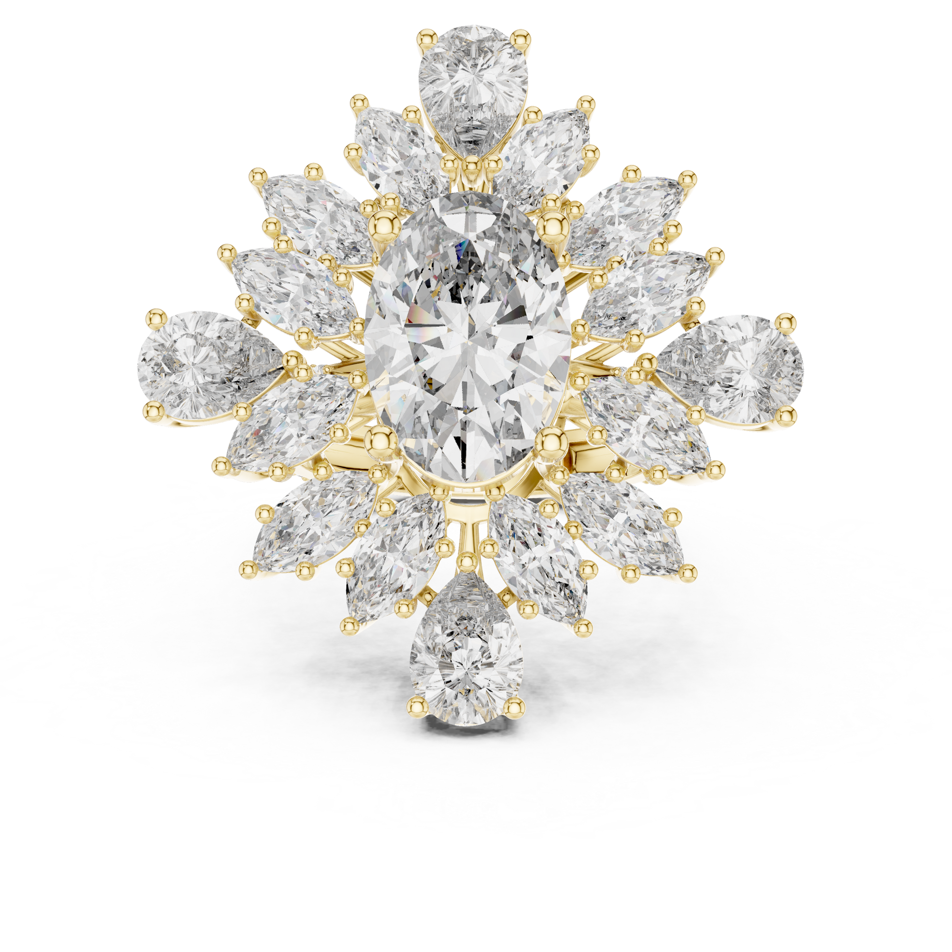 Mixed Shape Lab Grown Diamond Halo Ring