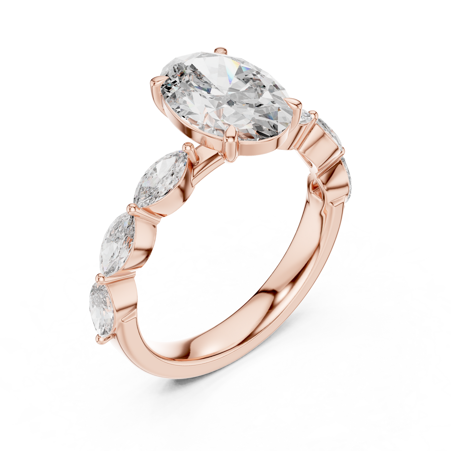 Mixed Shape Lab Grown Diamond Side Stone Ring