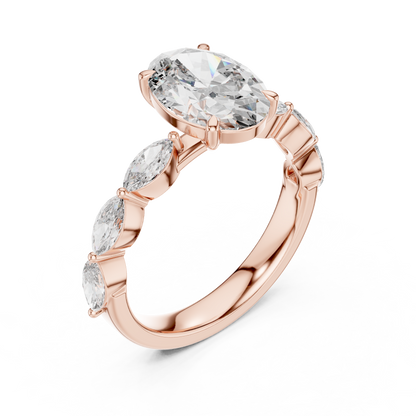 Mixed Shape Lab Grown Diamond Side Stone Ring