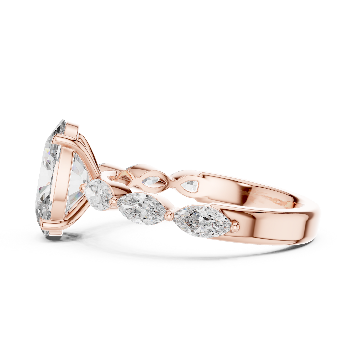 Mixed Shape Lab Grown Diamond Side Stone Ring