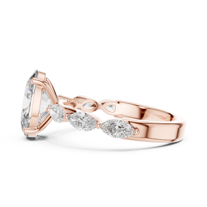 Mixed Shape Lab Grown Diamond Side Stone Ring