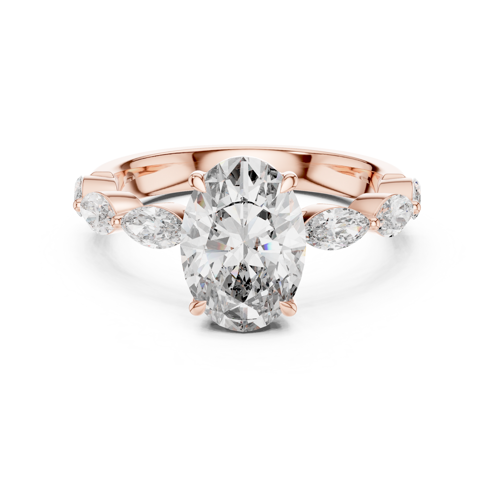 Mixed Shape Lab Grown Diamond Side Stone Ring