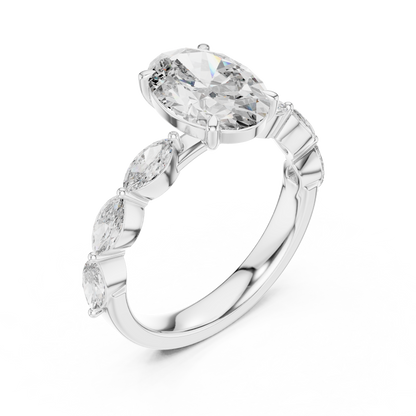 Mixed Shape Lab Grown Diamond Side Stone Ring
