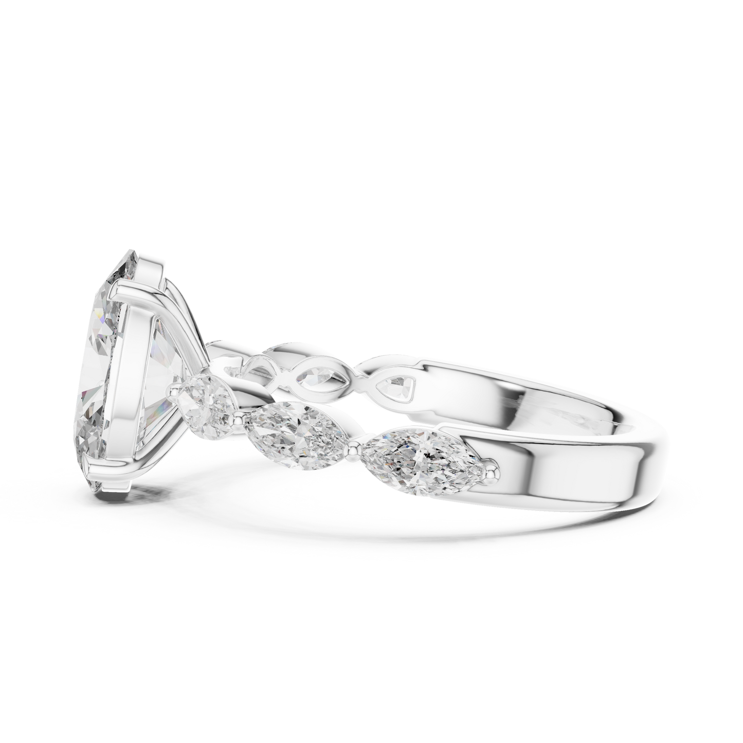 Mixed Shape Lab Grown Diamond Side Stone Ring