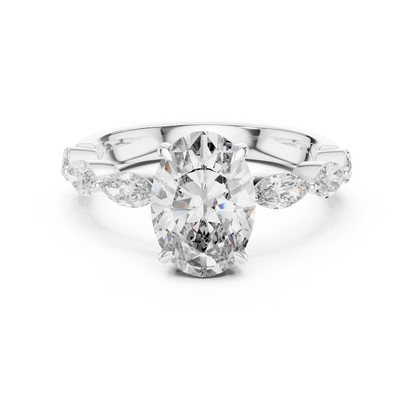 Mixed Shape Lab Grown Diamond Side Stone Ring