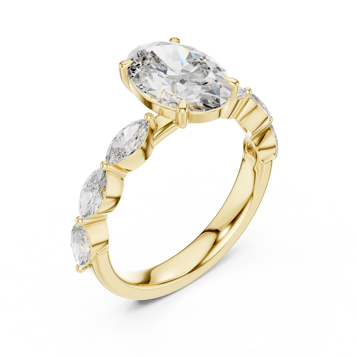Mixed Shape Lab Grown Diamond Side Stone Ring