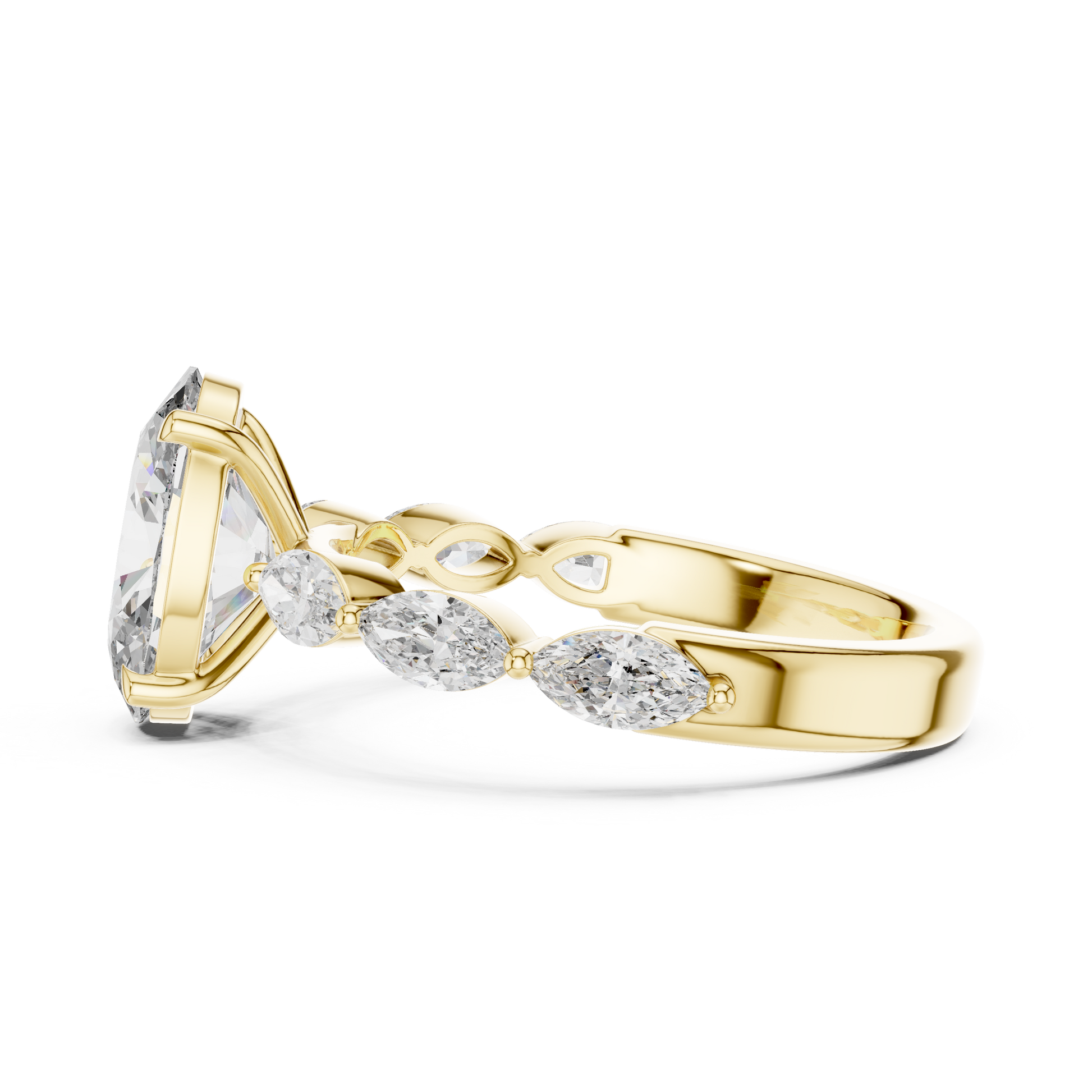 Mixed Shape Lab Grown Diamond Side Stone Ring