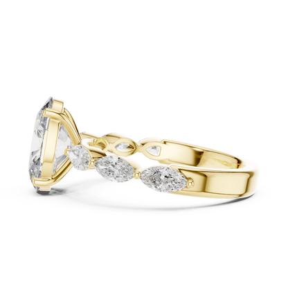 Mixed Shape Lab Grown Diamond Side Stone Ring