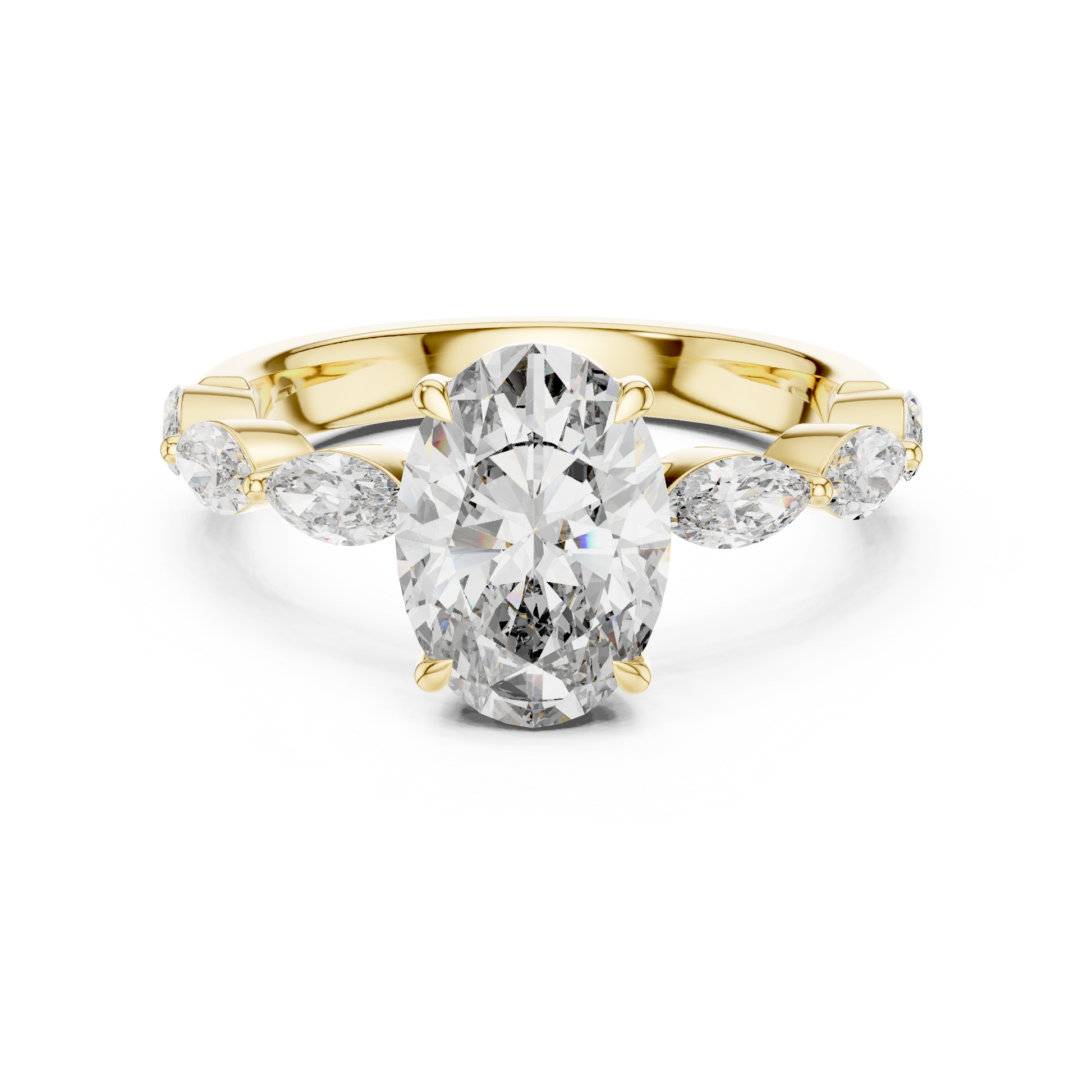 Mixed Shape Lab Grown Diamond Side Stone Ring