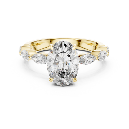Mixed Shape Lab Grown Diamond Side Stone Ring