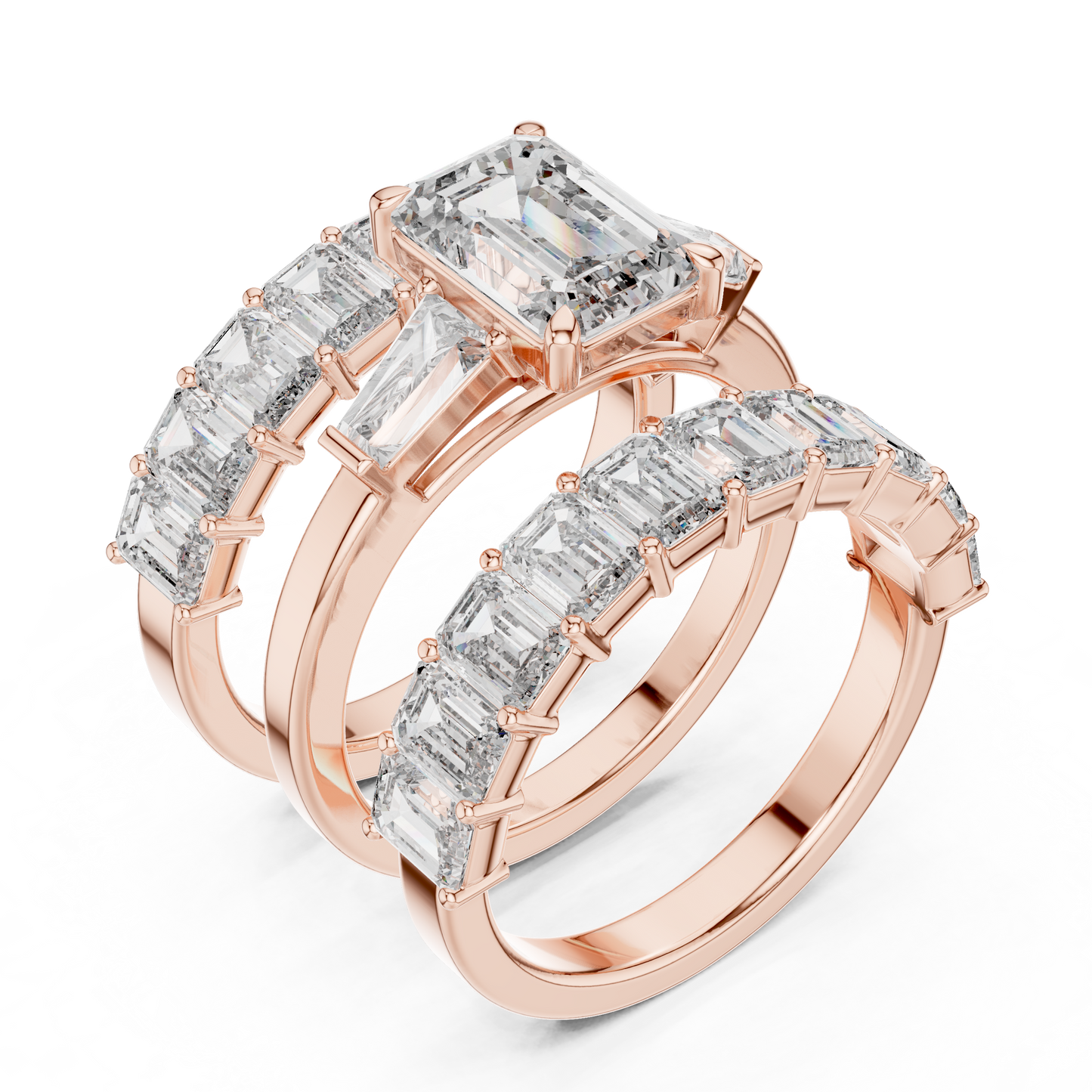 Emerald Halo Lab Grown Diamond Ring