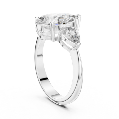 Mixed Shape Lab Grown Diamond Three Stone Ring