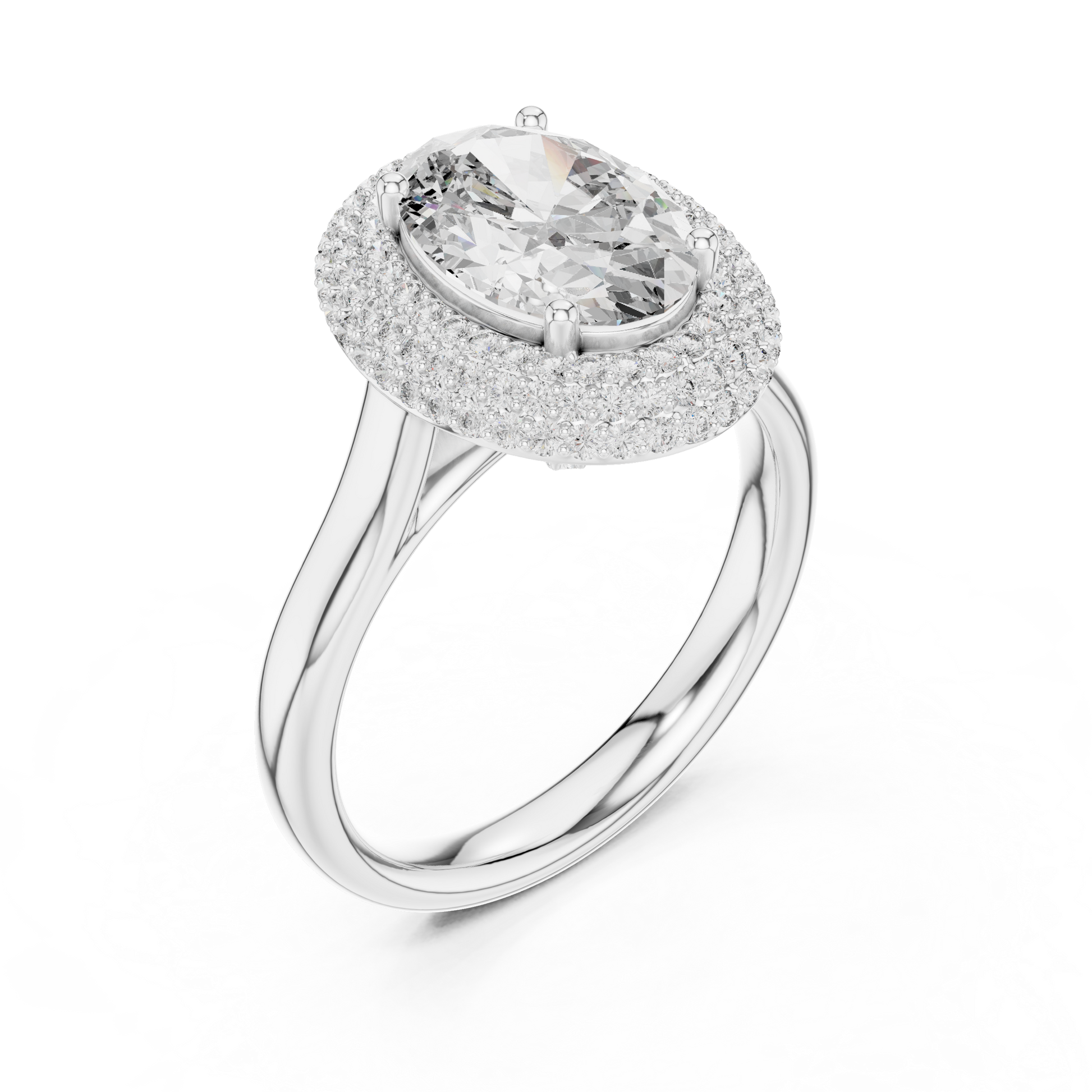 Mixed Shape Lab Grown Diamond Halo Ring