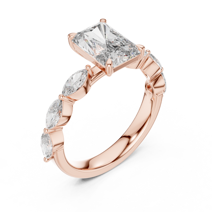 Mixed Shape Lab Grown Diamond Side Stone Ring