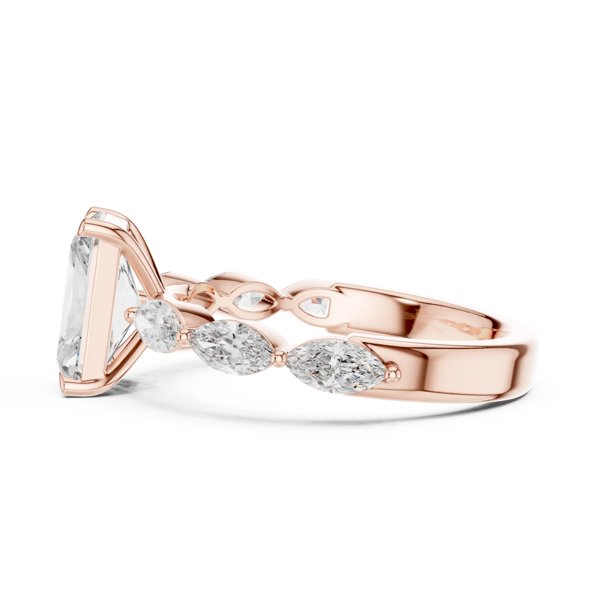 Mixed Shape Lab Grown Diamond Side Stone Ring