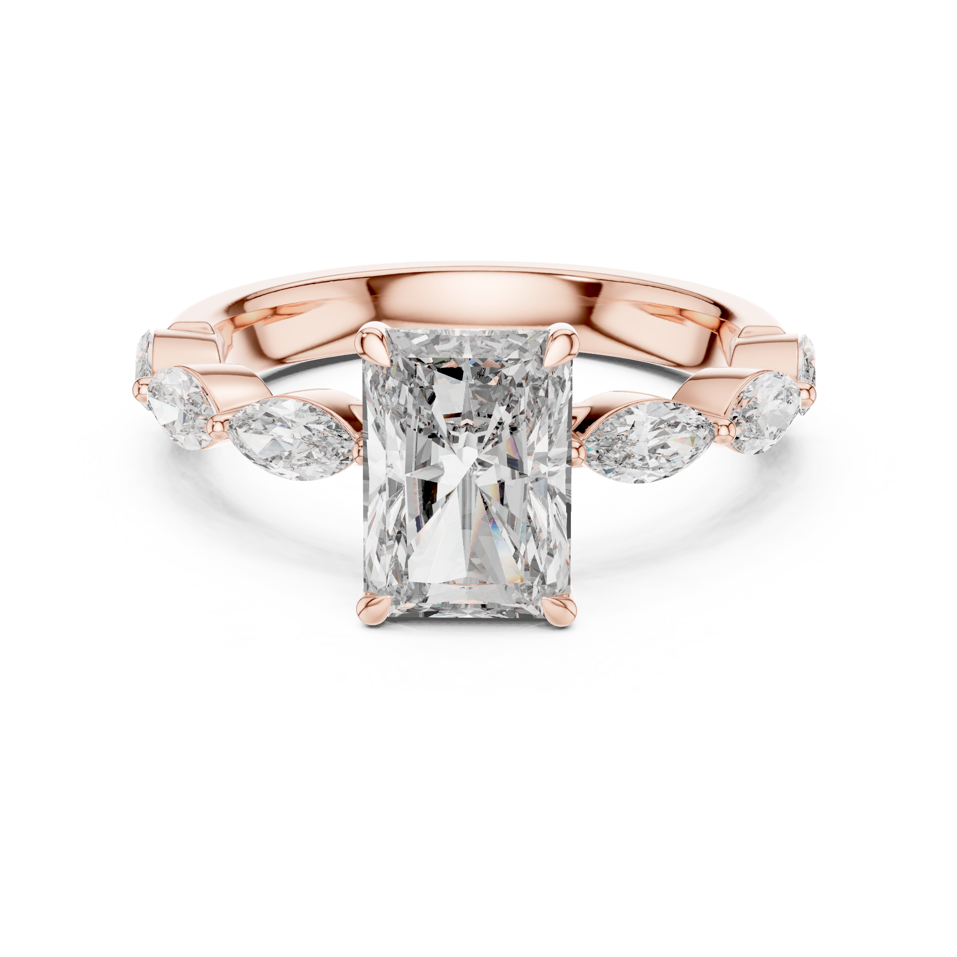 Mixed Shape Lab Grown Diamond Side Stone Ring