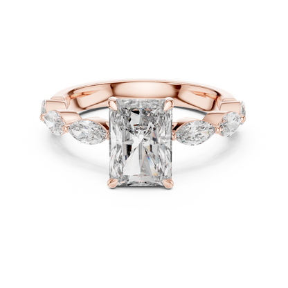 Mixed Shape Lab Grown Diamond Side Stone Ring