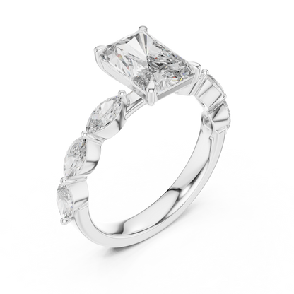 Mixed Shape Lab Grown Diamond Side Stone Ring