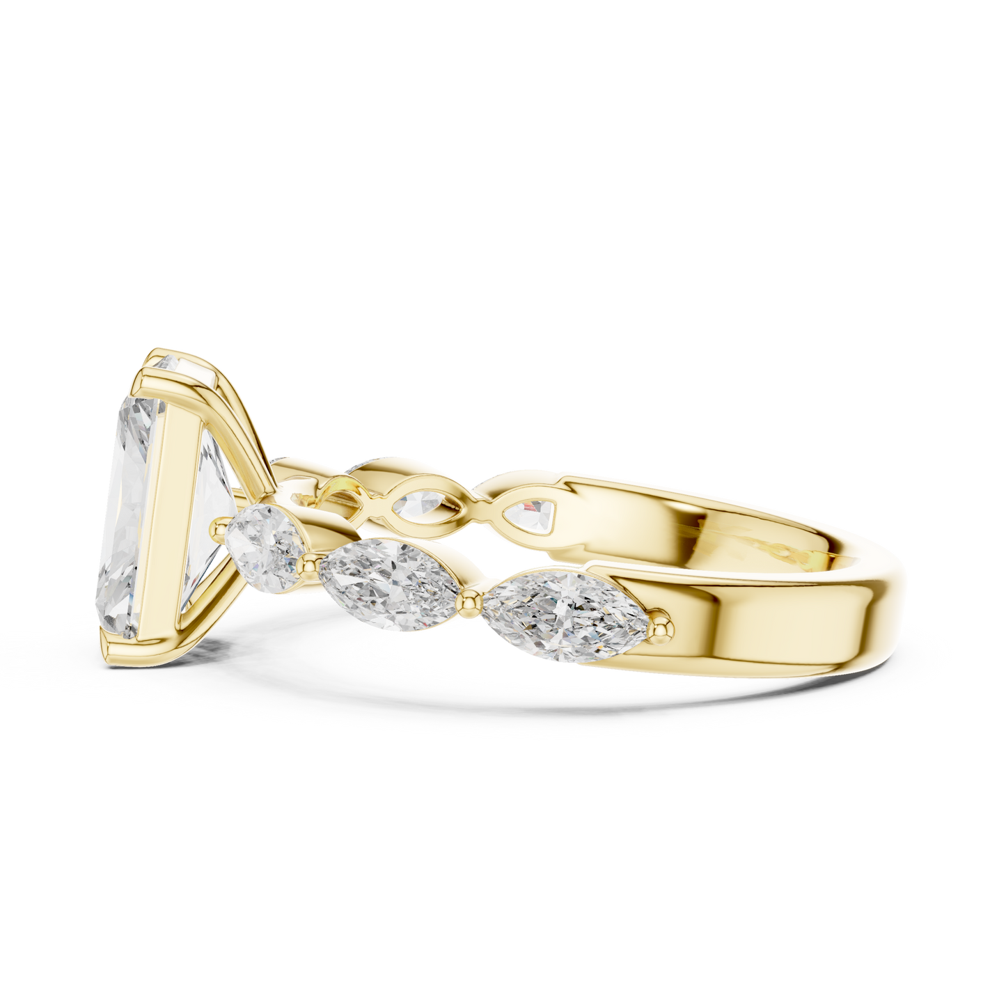 Mixed Shape Lab Grown Diamond Side Stone Ring