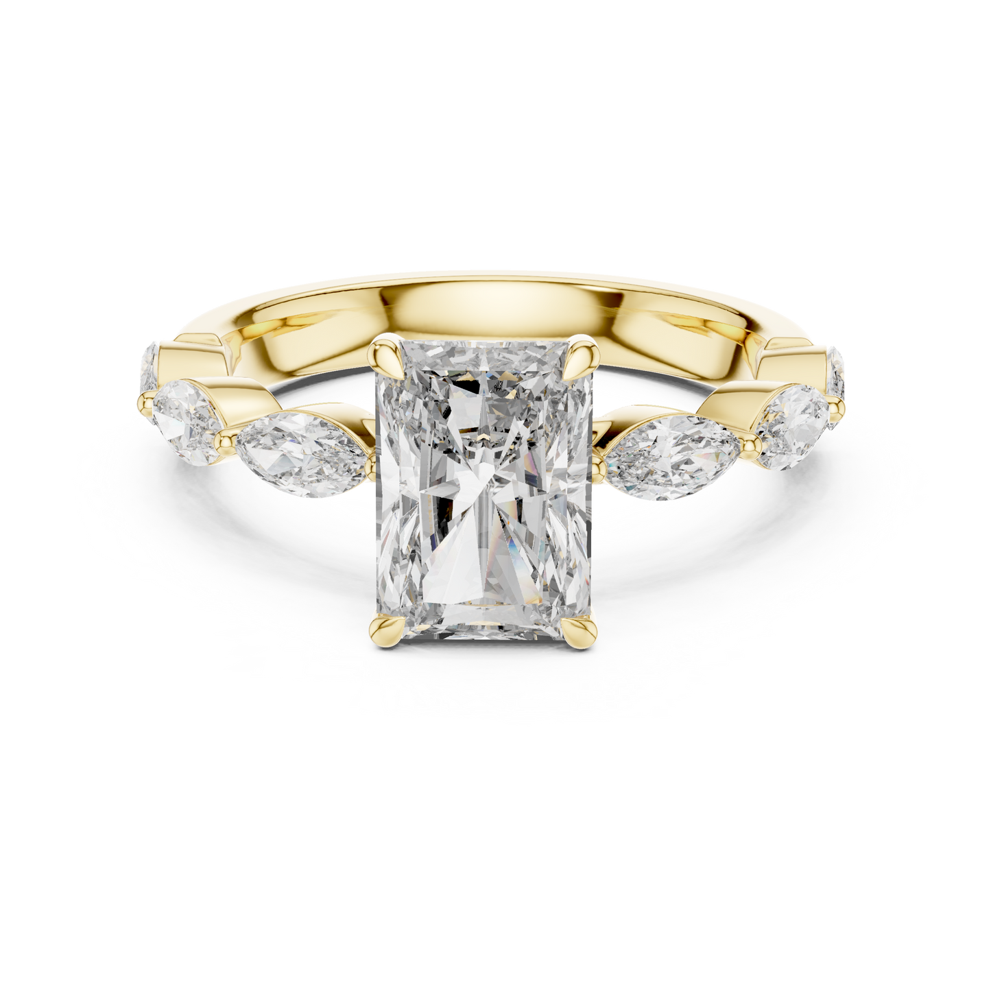 Mixed Shape Lab Grown Diamond Side Stone Ring