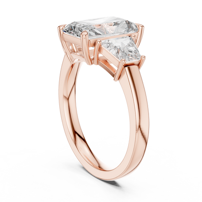 Cushion Three Stone Lab Grown Diamond Ring