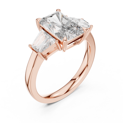Cushion Three Stone Lab Grown Diamond Ring