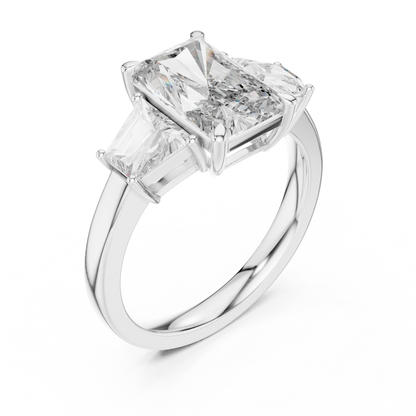 Cushion Three Stone Lab Grown Diamond Ring