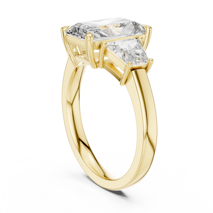 Cushion Three Stone Lab Grown Diamond Ring