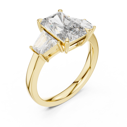 Cushion Three Stone Lab Grown Diamond Ring